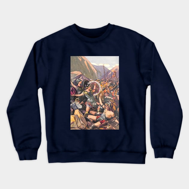 300 Spartan Warriors Fighting To The Last Crewneck Sweatshirt by Star Scrunch